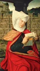 Emerency, die Mutter der Heiligen Anna, Tafel vom äußersten linken Flügel eines Polyptychons der Genealogie der Jungfrau